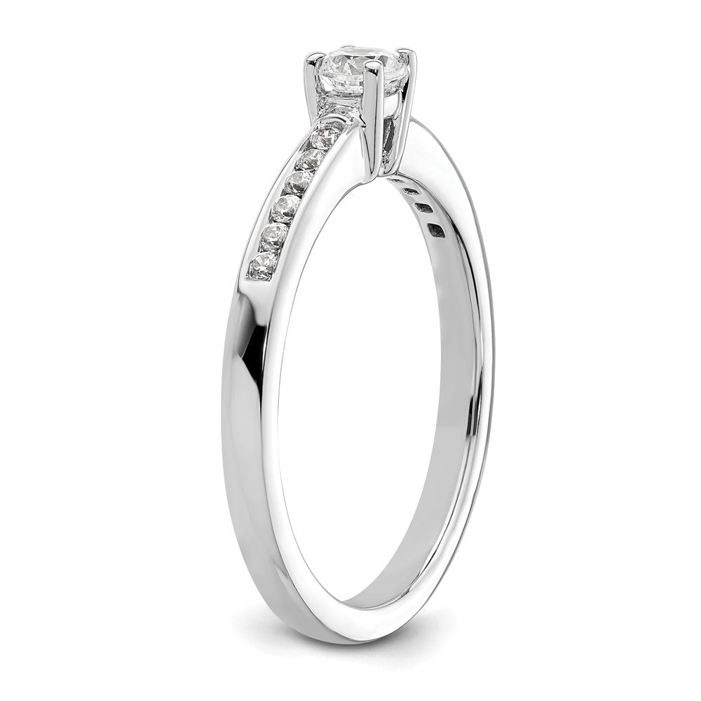14K White Gold Simulated Diamond Engagement Ring