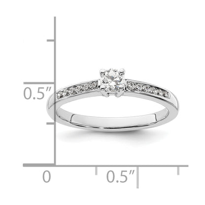 14K White Gold Simulated Diamond Engagement Ring