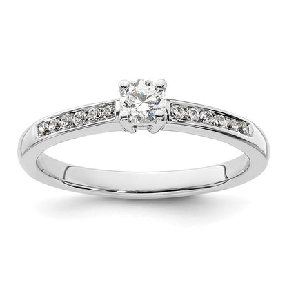 14K White Gold Simulated Diamond Engagement Ring