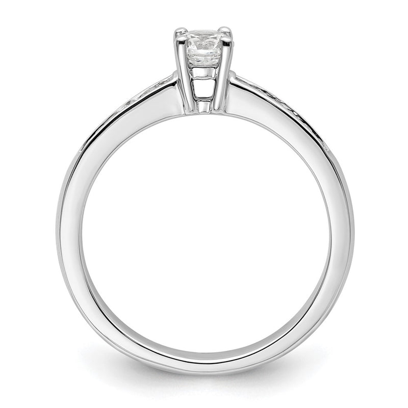 14K White Gold Simulated Diamond Engagement Ring