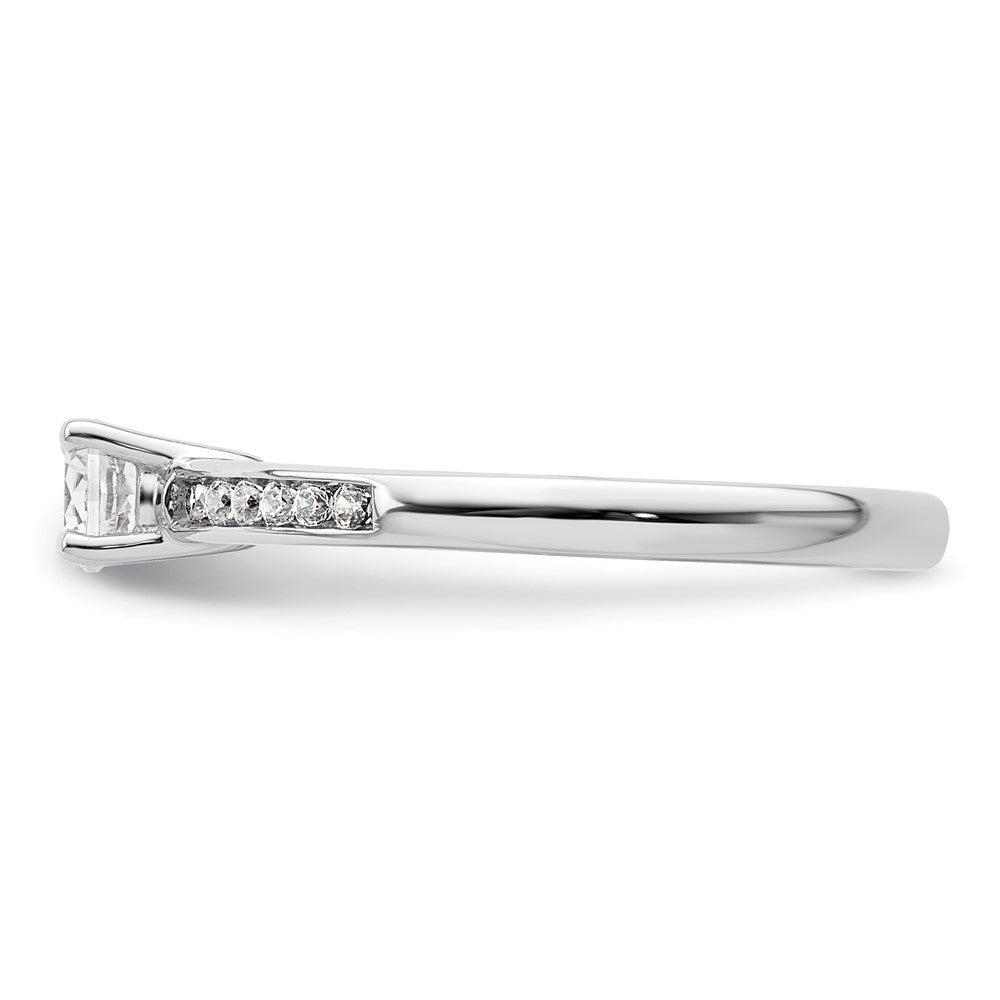14K White Gold Simulated Diamond Engagement Ring