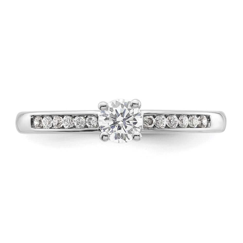 14K White Gold Simulated Diamond Engagement Ring