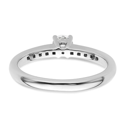 14K White Gold Simulated Diamond Engagement Ring