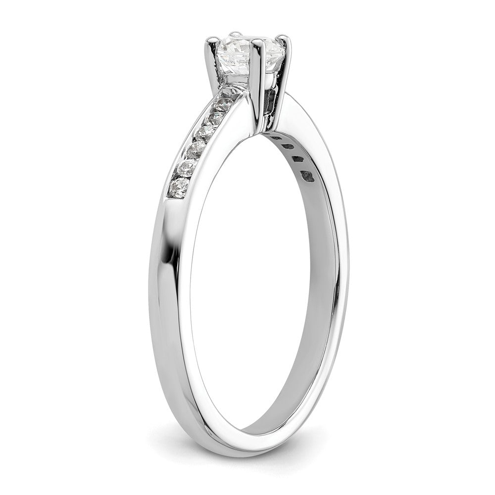 14K White Gold Simulated Diamond Engagement Ring