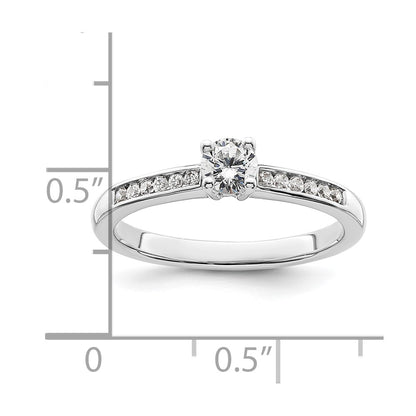 14K White Gold Simulated Diamond Engagement Ring