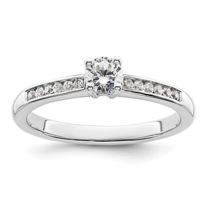 14K White Gold Simulated Diamond Engagement Ring