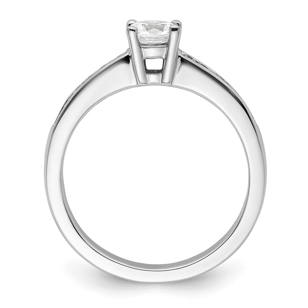 14K White Gold Simulated Diamond Engagement Ring