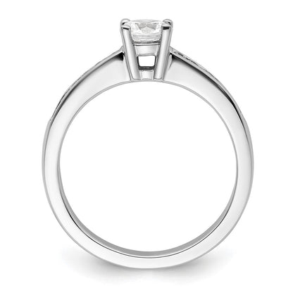 14K White Gold Simulated Diamond Engagement Ring