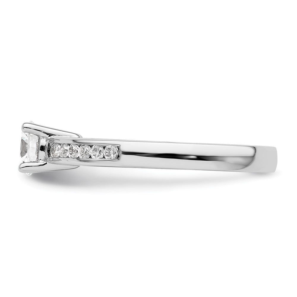 14K White Gold Simulated Diamond Engagement Ring