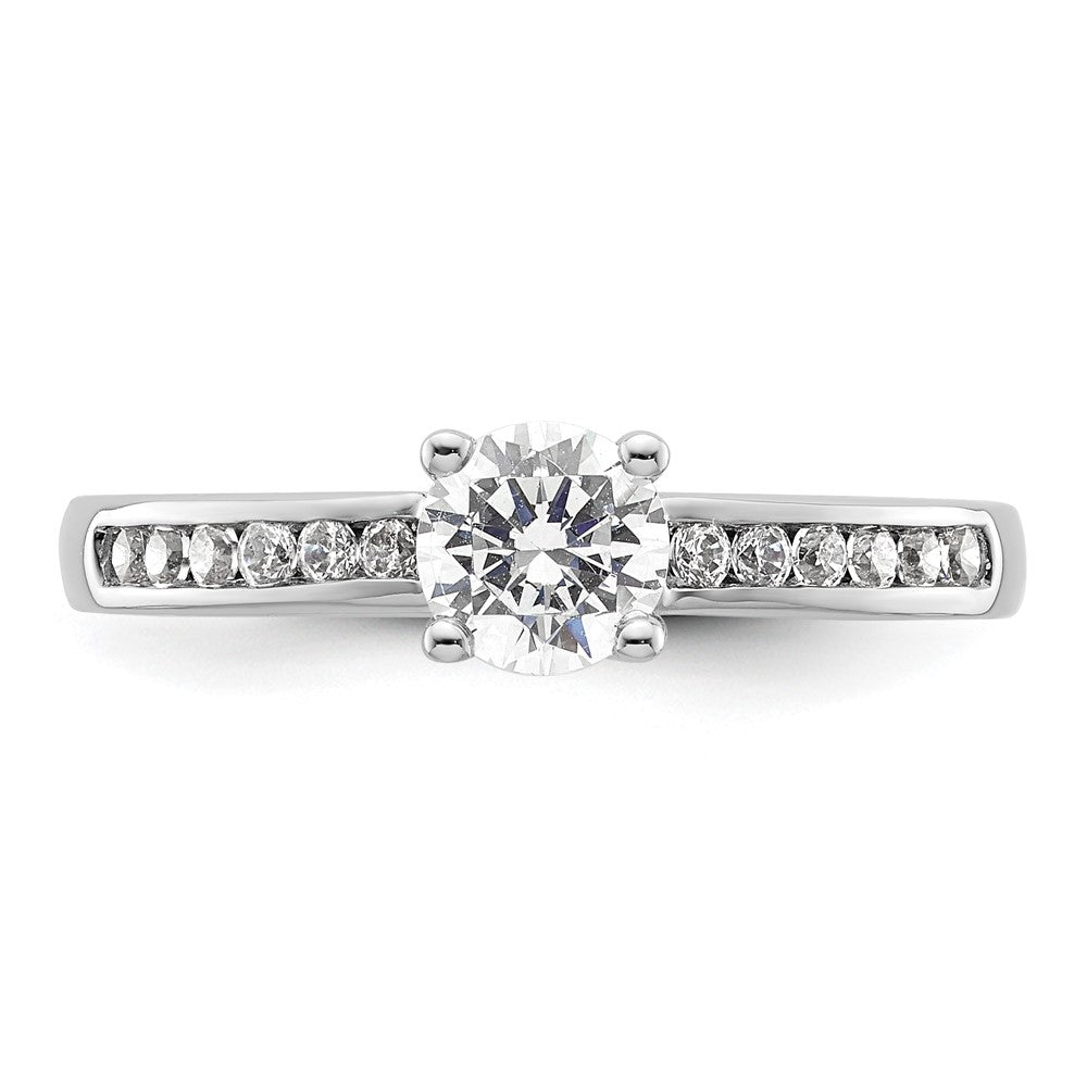 14K White Gold Simulated Diamond Engagement Ring