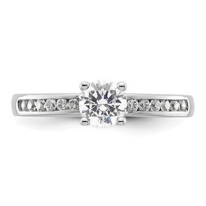 14K White Gold Simulated Diamond Engagement Ring