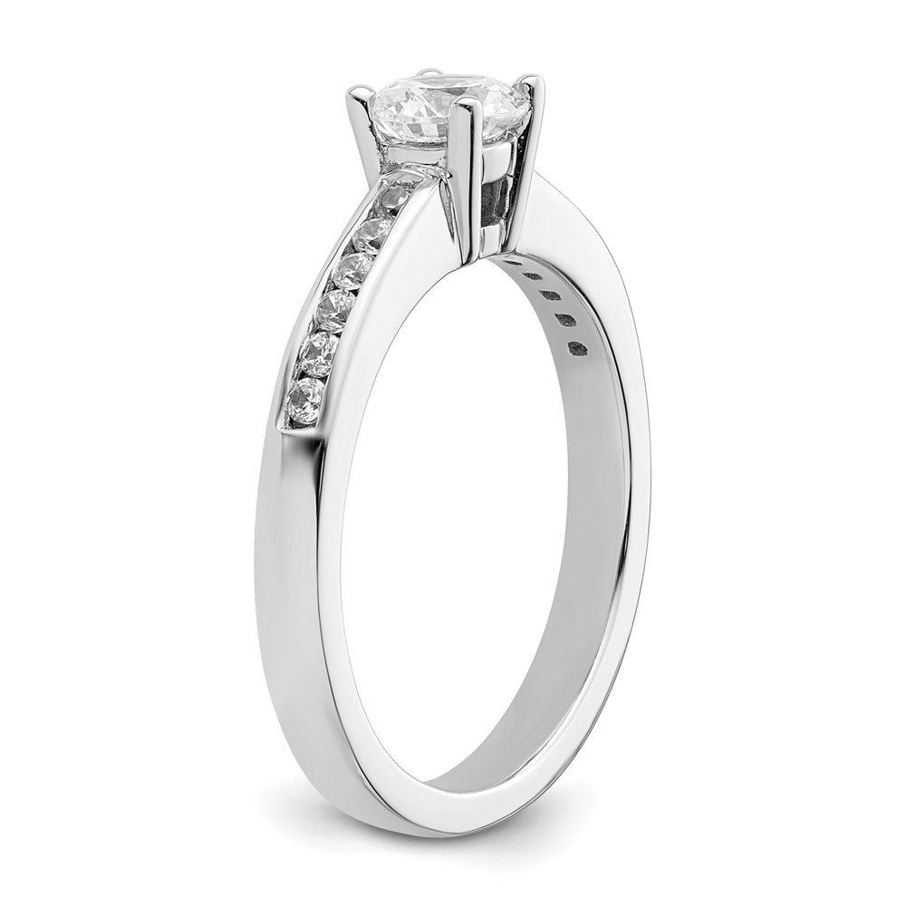 14K White Gold Simulated Diamond Engagement Ring