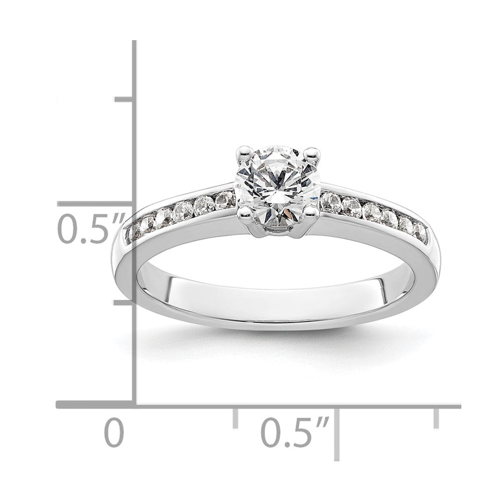 14K White Gold Simulated Diamond Engagement Ring