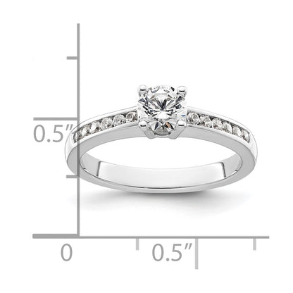 14K White Gold Simulated Diamond Engagement Ring