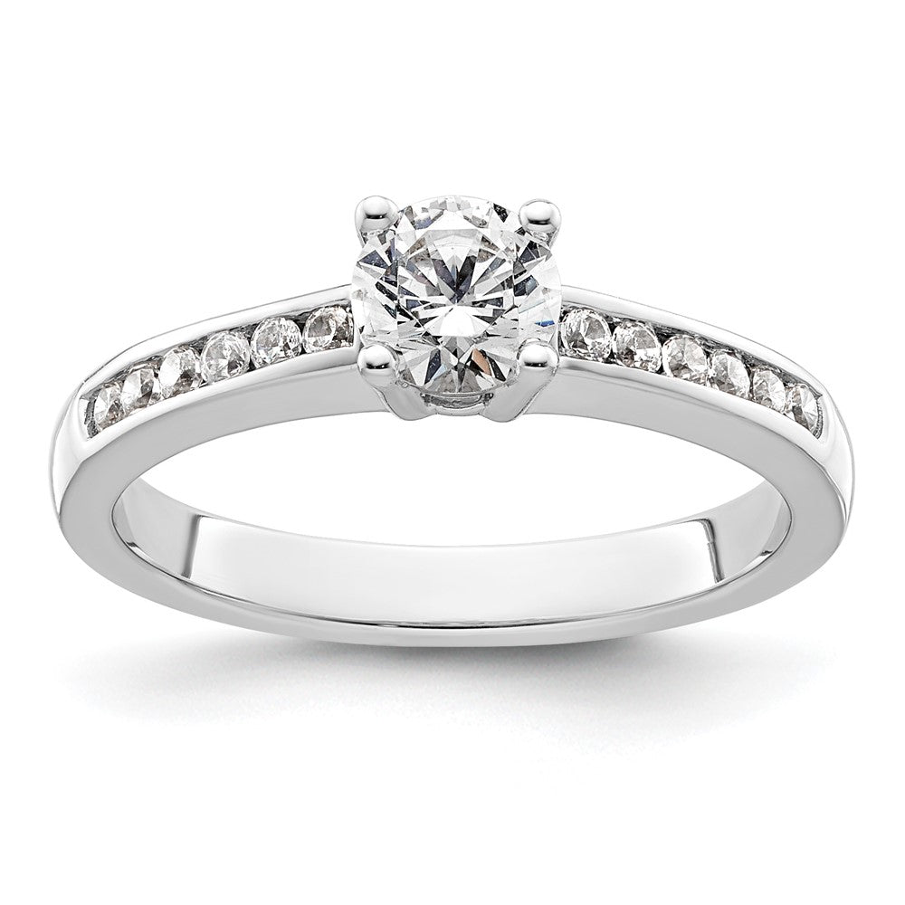 14K White Gold Simulated Diamond Engagement Ring