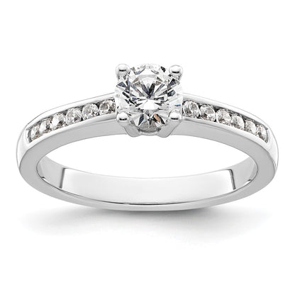 14K White Gold Simulated Diamond Engagement Ring