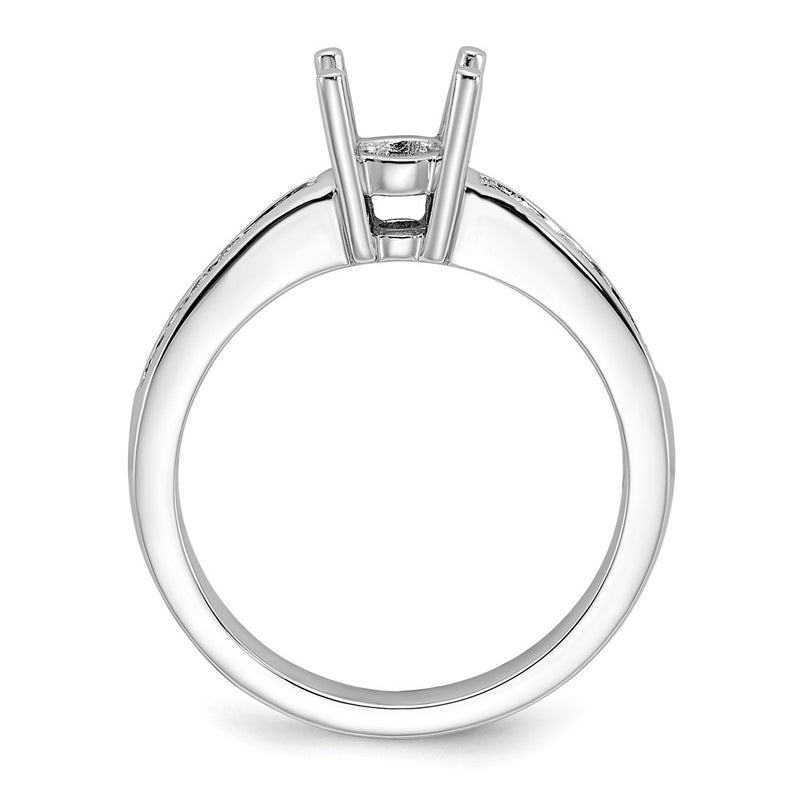 14K White Gold Simulated Diamond Engagement Ring