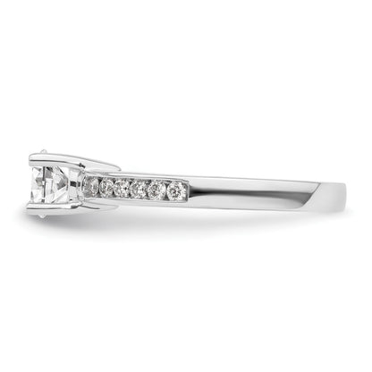 14K White Gold Simulated Diamond Engagement Ring