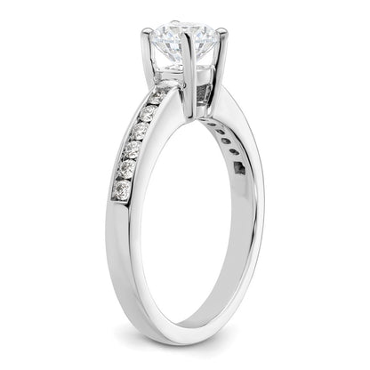 14K White Gold Simulated Diamond Engagement Ring