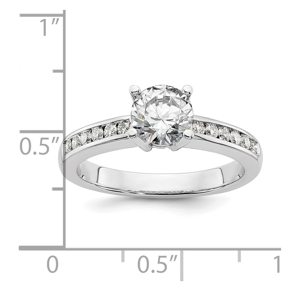 14K White Gold Simulated Diamond Engagement Ring