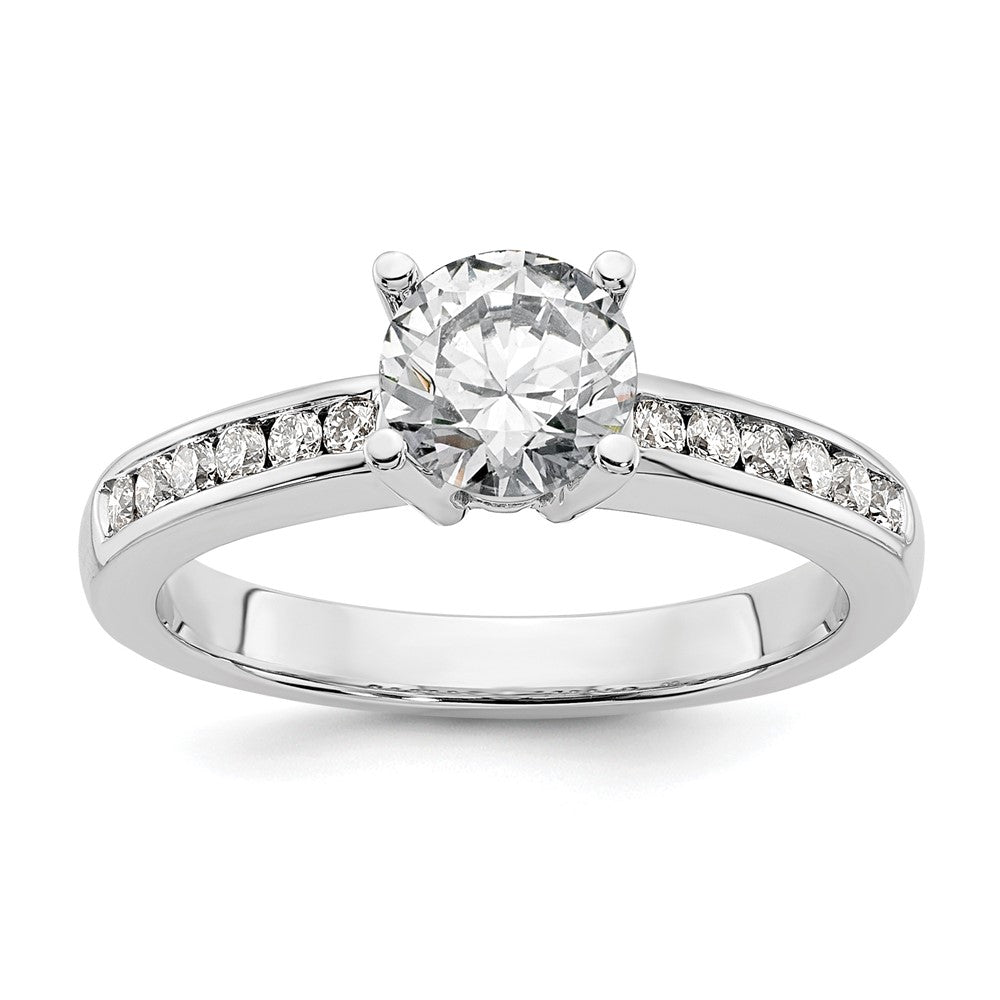 14K White Gold Simulated Diamond Engagement Ring
