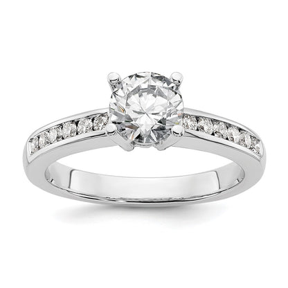 14K White Gold Simulated Diamond Engagement Ring