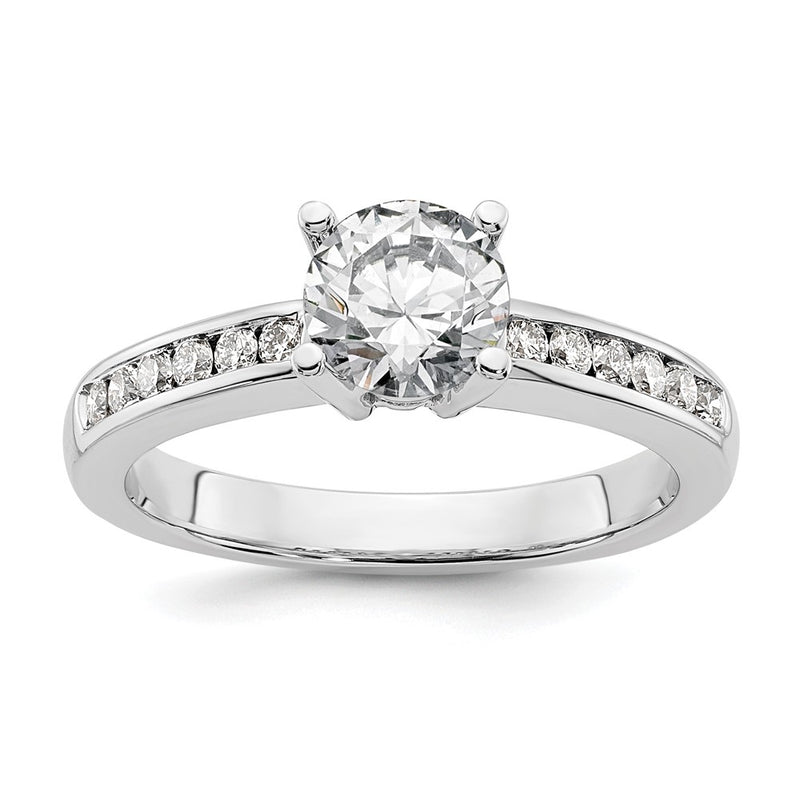 14K White Gold Simulated Diamond Engagement Ring