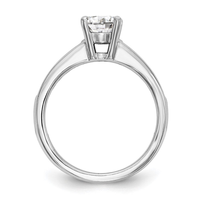 14K White Gold Simulated Diamond Engagement Ring
