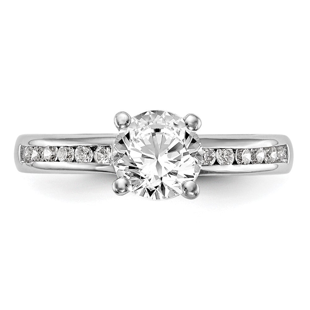 14K White Gold Simulated Diamond Engagement Ring