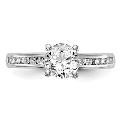 14K White Gold Simulated Diamond Engagement Ring