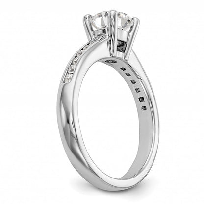 14K White Gold Simulated Diamond Engagement Ring