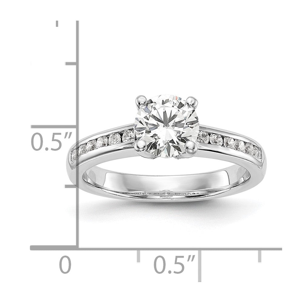 14K White Gold Simulated Diamond Engagement Ring