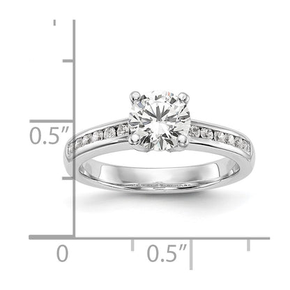 14K White Gold Simulated Diamond Engagement Ring