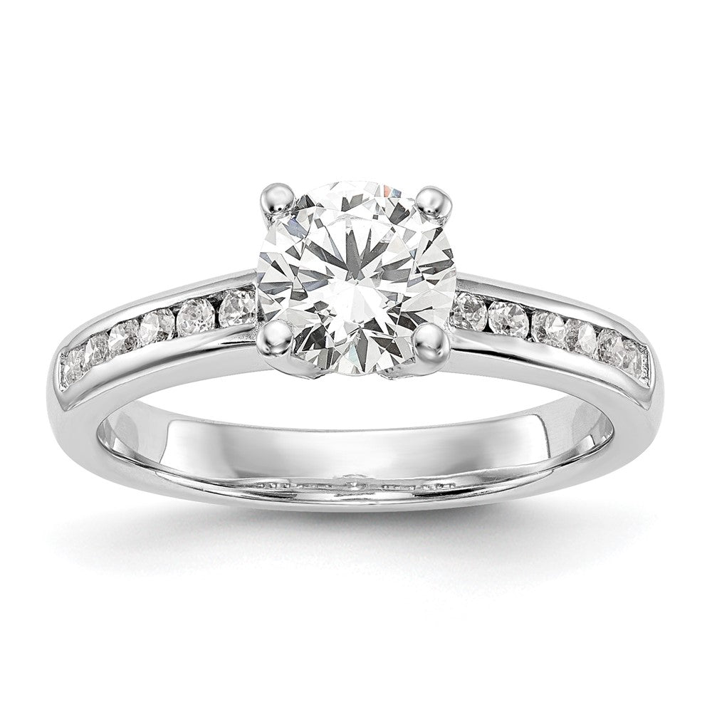 14K White Gold Simulated Diamond Engagement Ring