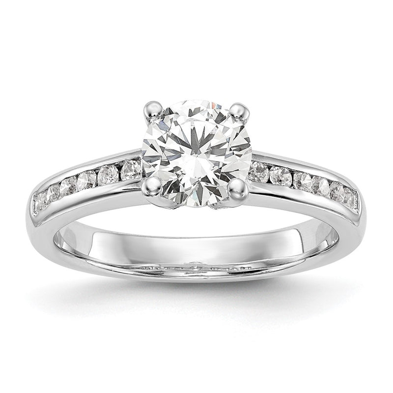14K White Gold Simulated Diamond Engagement Ring