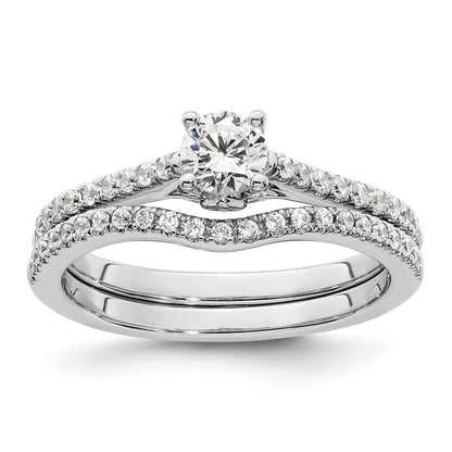 14K White Gold Simulated Diamond Engagement Ring