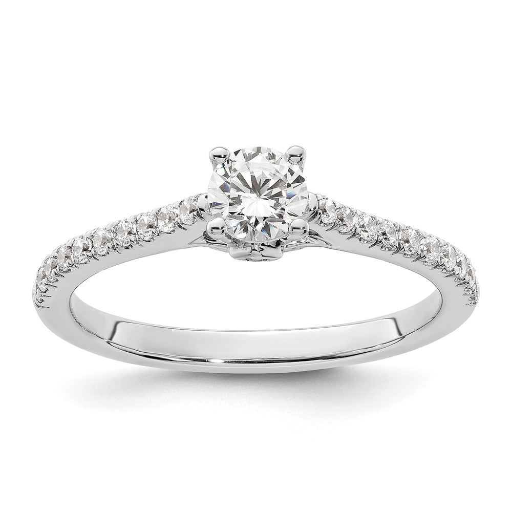 14K White Gold Simulated Diamond Engagement Ring
