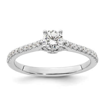 14K White Gold Simulated Diamond Engagement Ring