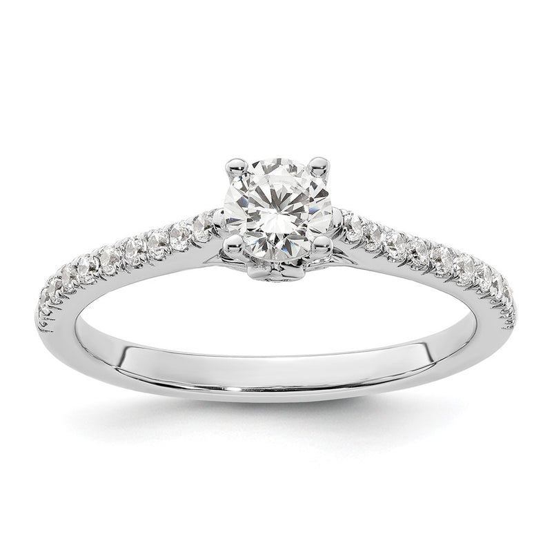 14K White Gold Simulated Diamond Engagement Ring