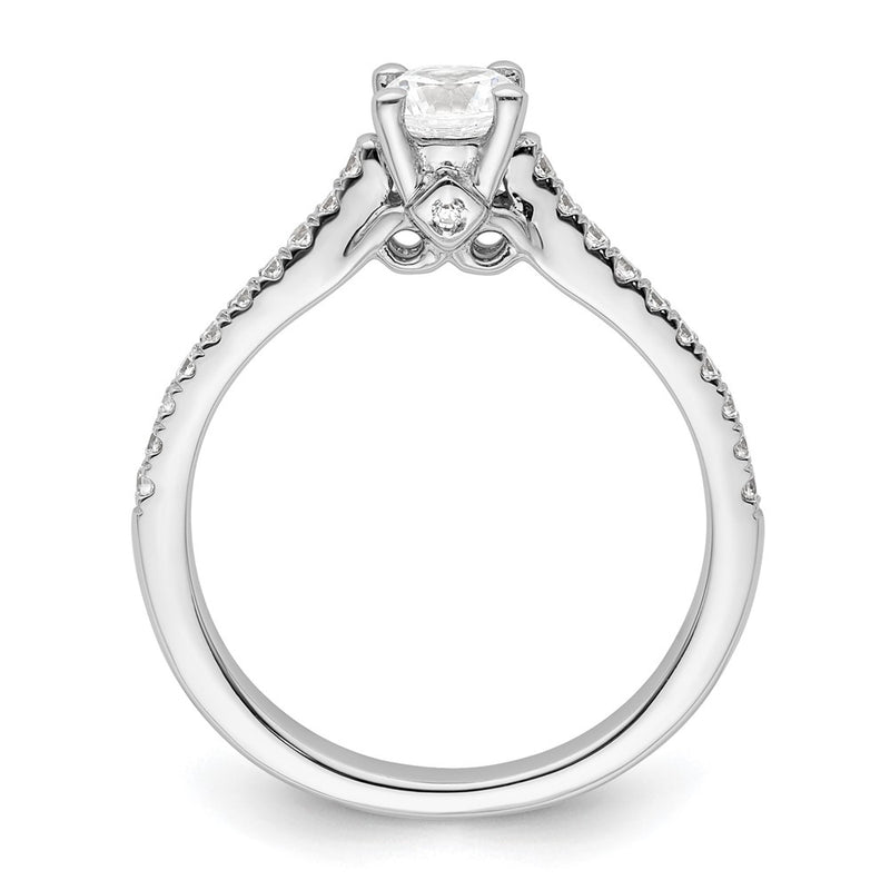 14K White Gold Simulated Diamond Engagement Ring
