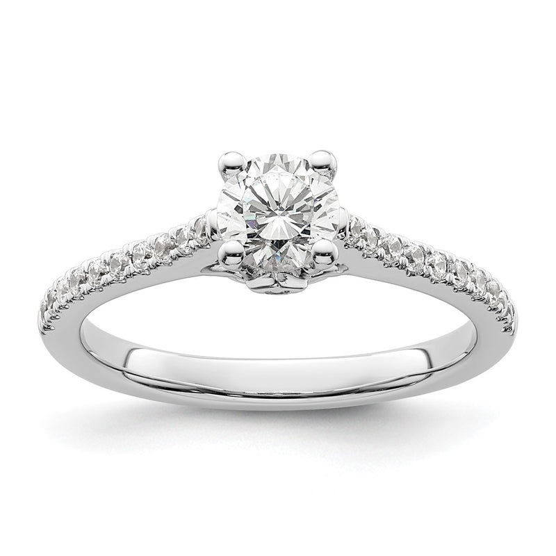 14K White Gold Simulated Diamond Engagement Ring