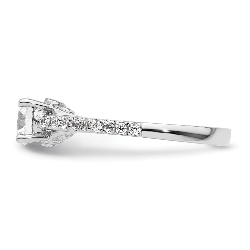 14K White Gold Simulated Diamond Engagement Ring