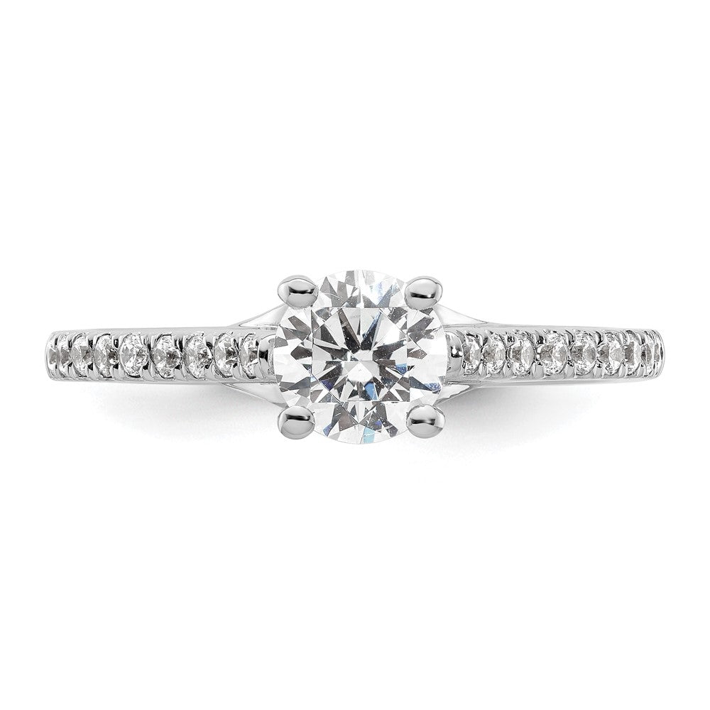 14K White Gold Simulated Diamond Engagement Ring