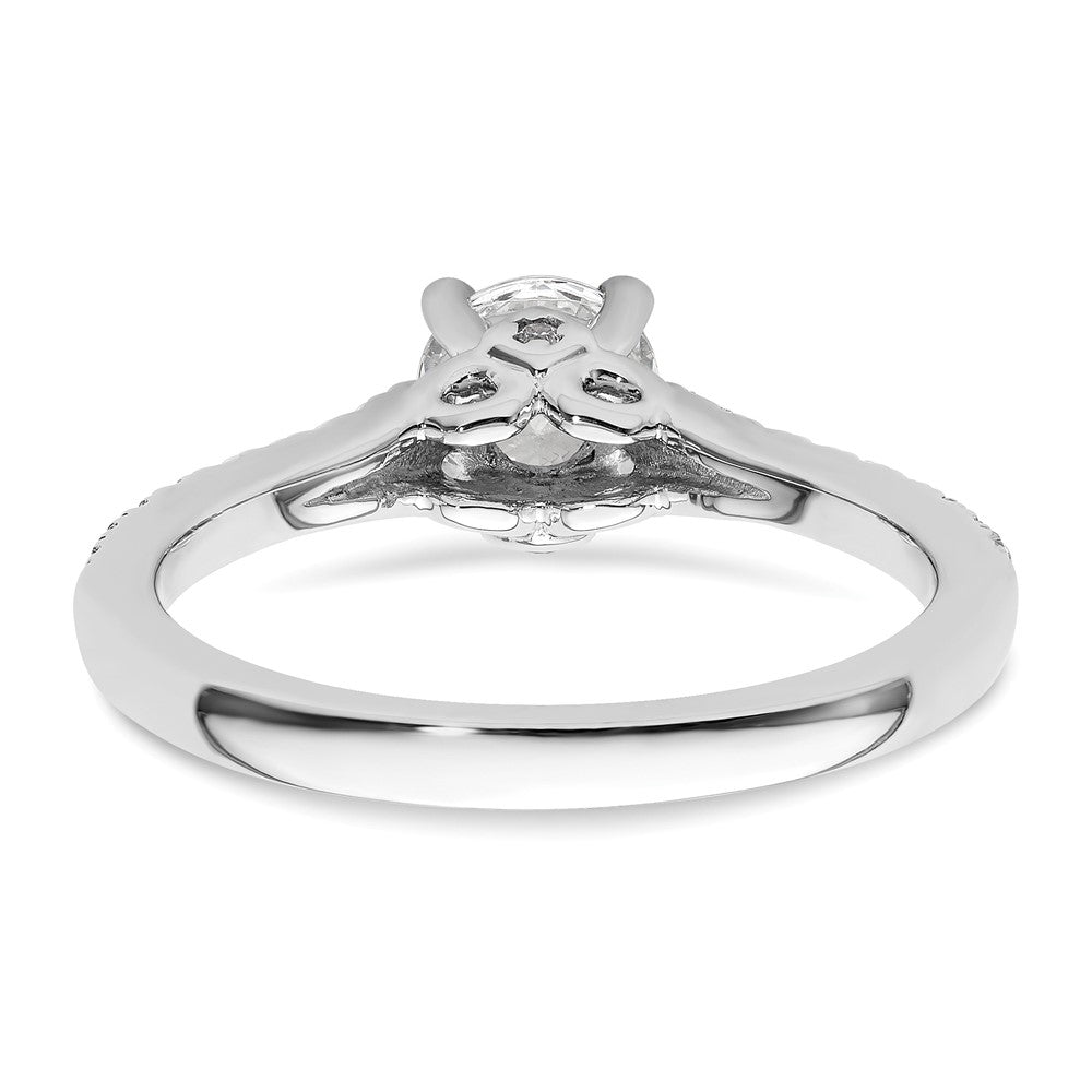 14K White Gold Simulated Diamond Engagement Ring