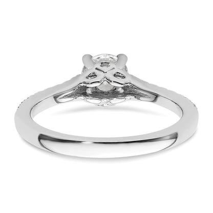 14K White Gold Simulated Diamond Engagement Ring