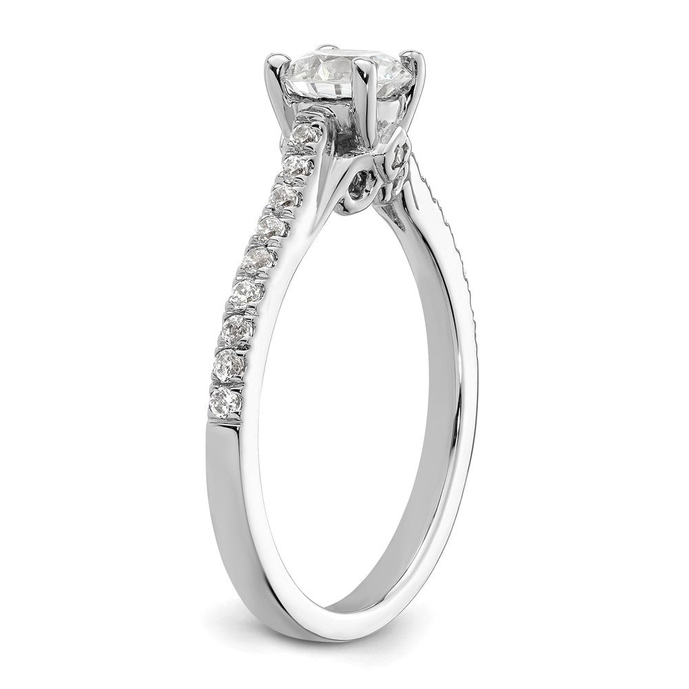 14K White Gold Simulated Diamond Engagement Ring