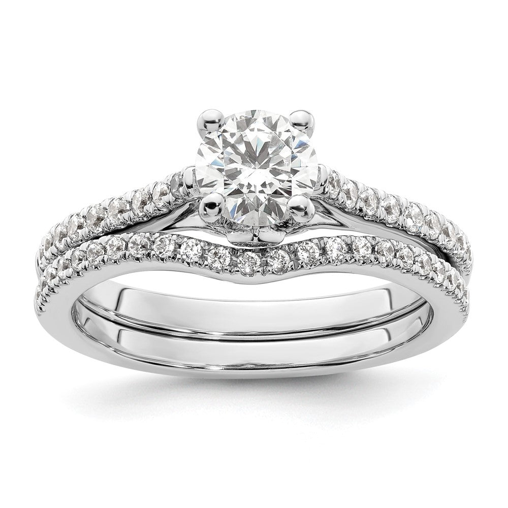 14K White Gold Simulated Diamond Engagement Ring