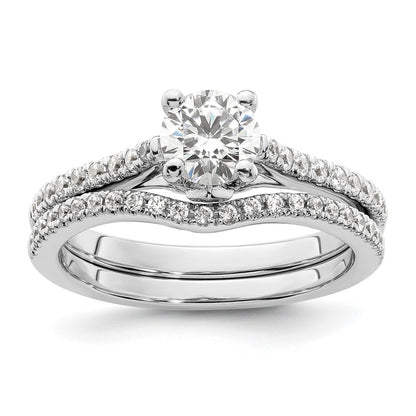 14K White Gold Simulated Diamond Engagement Ring