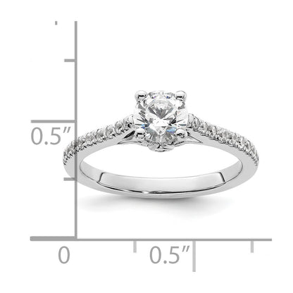 14K White Gold Simulated Diamond Engagement Ring