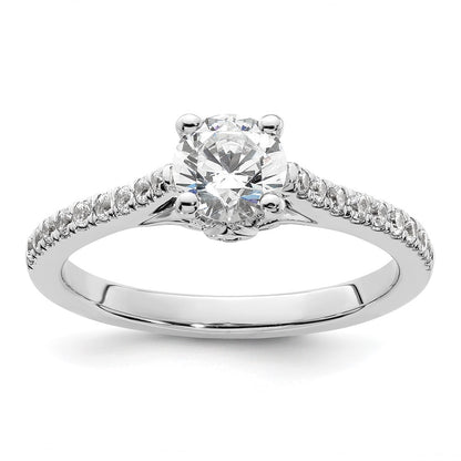 14K White Gold Simulated Diamond Engagement Ring